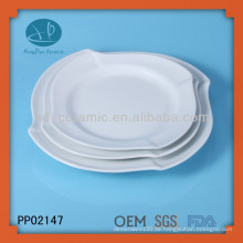 3pcs weißes Porzellan quadratische Welle Platte, Geschirr Keramik